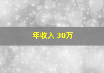 年收入 30万